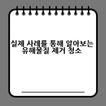 실제 사례를 통해 알아보는 유해물질 제거 청소