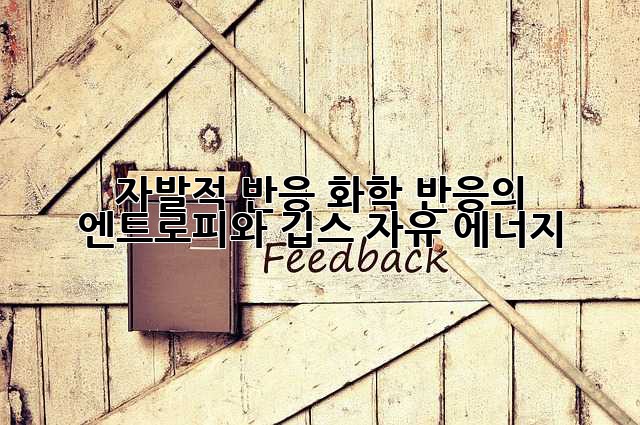 자발적 반응: 화학 반응의 엔트로피와 깁스 자유 에너지