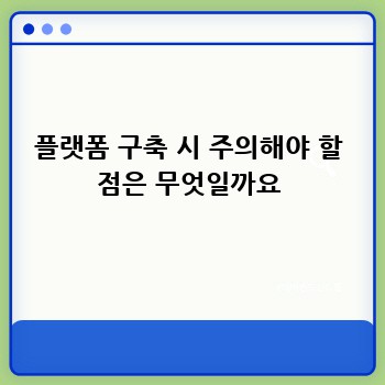 플랫폼 구축 시 주의해야 할 점은 무엇일까요