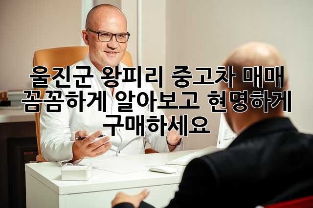 울진군 왕피리 중고차 매매, 꼼꼼하게 알아보고 현명하게 구매하세요!