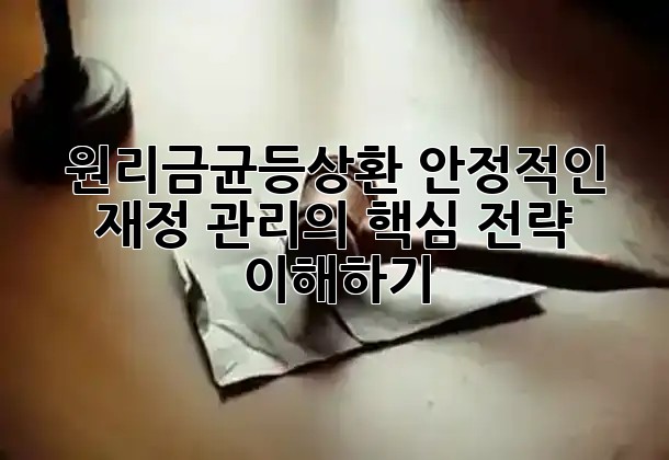 원리금균등상환: 안정적인 재정 관리의 핵심 전략 이해하기 💰📊