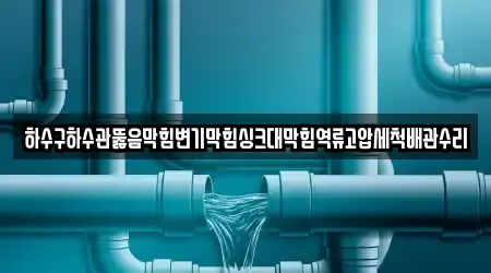 하수구하수관뚫음막힘변기막힘싱크대막힘역류고압세척배관수리