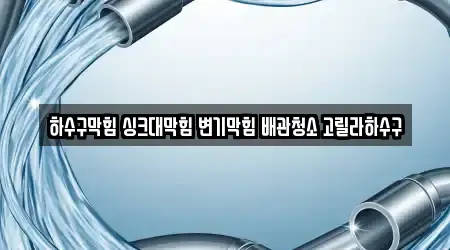 하수구막힘 싱크대막힘 변기막힘 배관청소 고릴라하수구