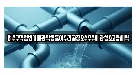 배관막힘 전문 업체 4곳 경남 창원 진해구 대흥동