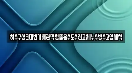 하수구싱크대변기배관막힘뚫음수도수전교체누수방수고압세척