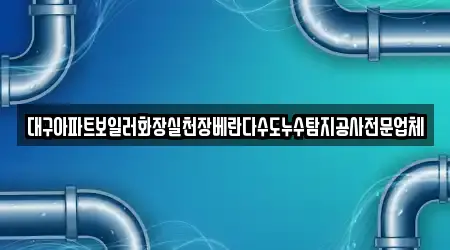 대구아파트보일러화장실천장베란다수도누수탐지공사전문업체
