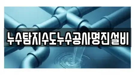 누수탐지수도누수공사명진설비