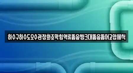 하수구하수도오수관정화조막힘역류뚫음씽크대뚫음뚫어고압세척