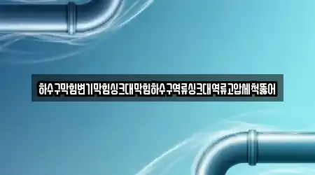 하수구막힘변기막힘싱크대막힘하수구역류싱크대역류고압세척뚫어