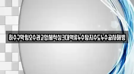 하수구막힘오수관고압세척싱크대역류누수탐지수도누수공사해빙