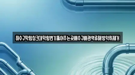 하수구막힘싱크대막힘변기뚫어주는곳배수구배관역류해빙악취제거