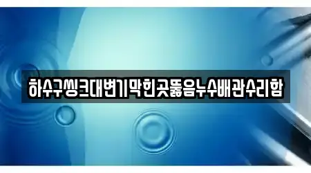 하수구씽크대변기막힌곳뚫음누수배관수리함