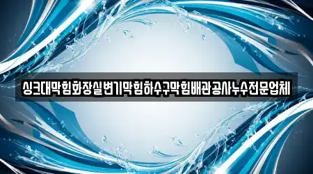 싱크대막힘화장실변기막힘하수구막힘배관공사누수전문업체