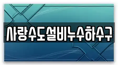 사랑수도설비누수하수구