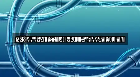 순천하수구막힘변기뚫음세면대싱크대배관역류누수탐지뚫어아저씨