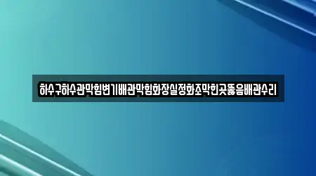 하수구하수관막힘변기배관막힘화장실정화조막힌곳뚫음배관수리