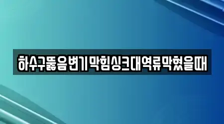 하수구뚫음변기막힘싱크대역류막혔을때