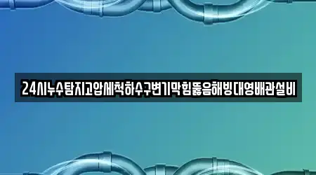 24시누수탐지고압세척하수구변기막힘뚫음해빙대영배관설비