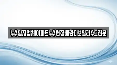 누수탐지업체아파트누수천장배란다보일러수도전문