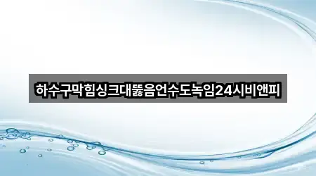 하수구막힘싱크대뚫음언수도녹임24시비앤피