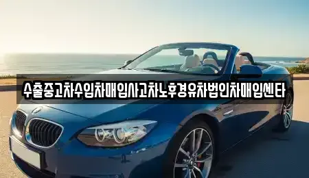 부산광역시 강서구 미음동 중고차매입 전문 수출중고차수입차매입사고차노후경유차법인차매입센타