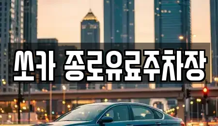 전북특별자치도 정읍시 연지동 렌트카 전문 쏘카 종로유료주차장